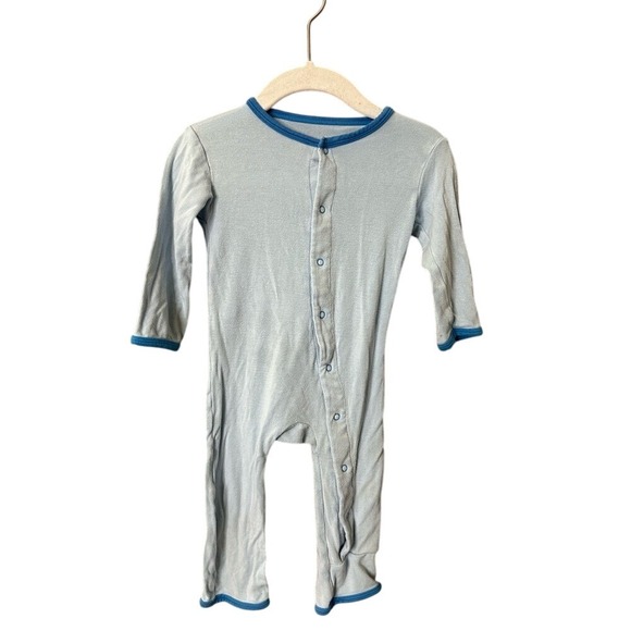 Kickee Pants long sleeve Pj's light blue 6 - 9 month with dog on back - Picture 1 of 5